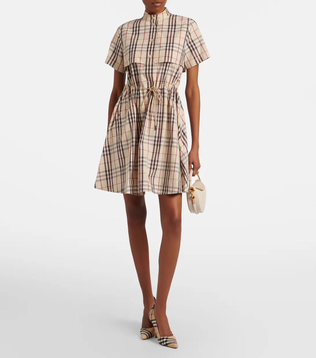 Burberry Plaid Cotton Minidress