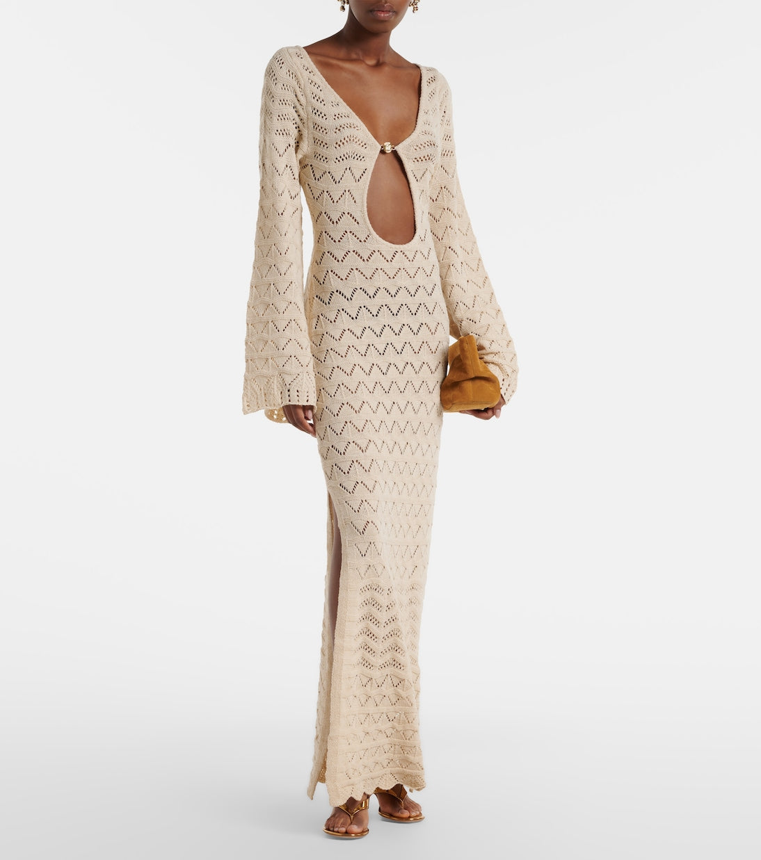 Rey Crochet Cotton-Blend Maxi Dress