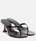 Amina Muaddi Juliette Croc-Effect Leather Thong Sandals