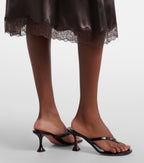 Amina Muaddi Juliette Croc-Effect Leather Thong Sandals
