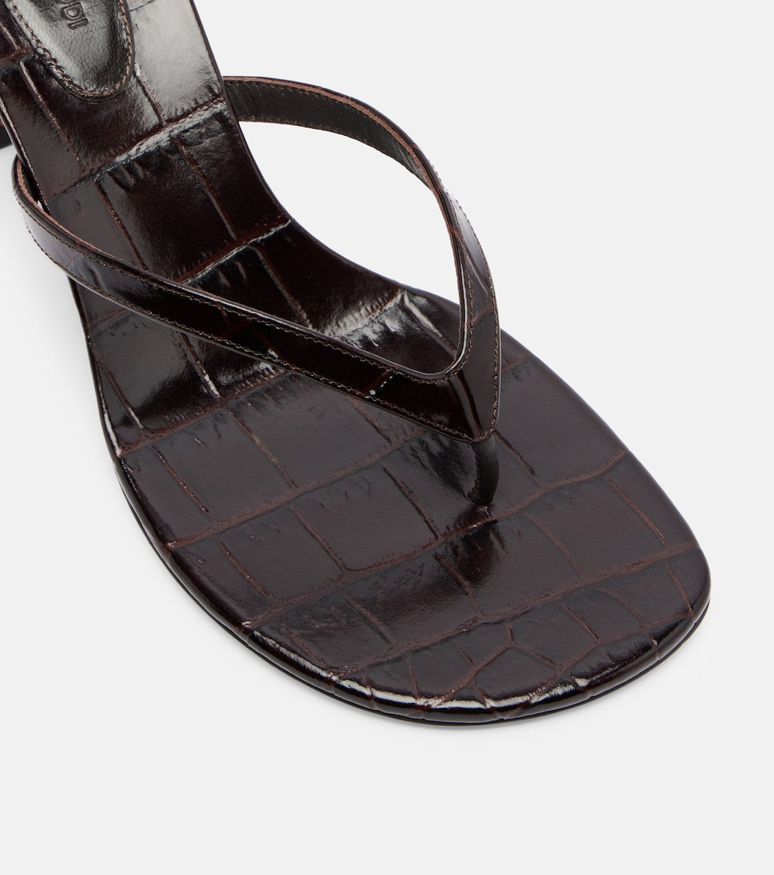 Amina Muaddi Juliette Croc-Effect Leather Thong Sandals