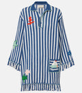 Crochet Striped Cotton Minidress