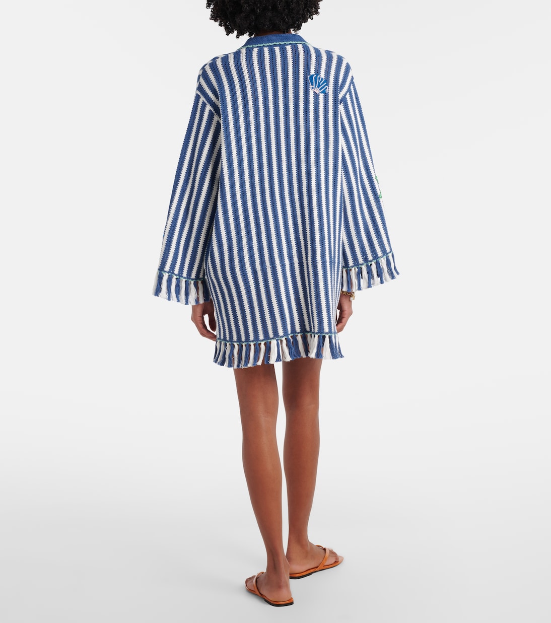 Crochet Striped Cotton Minidress