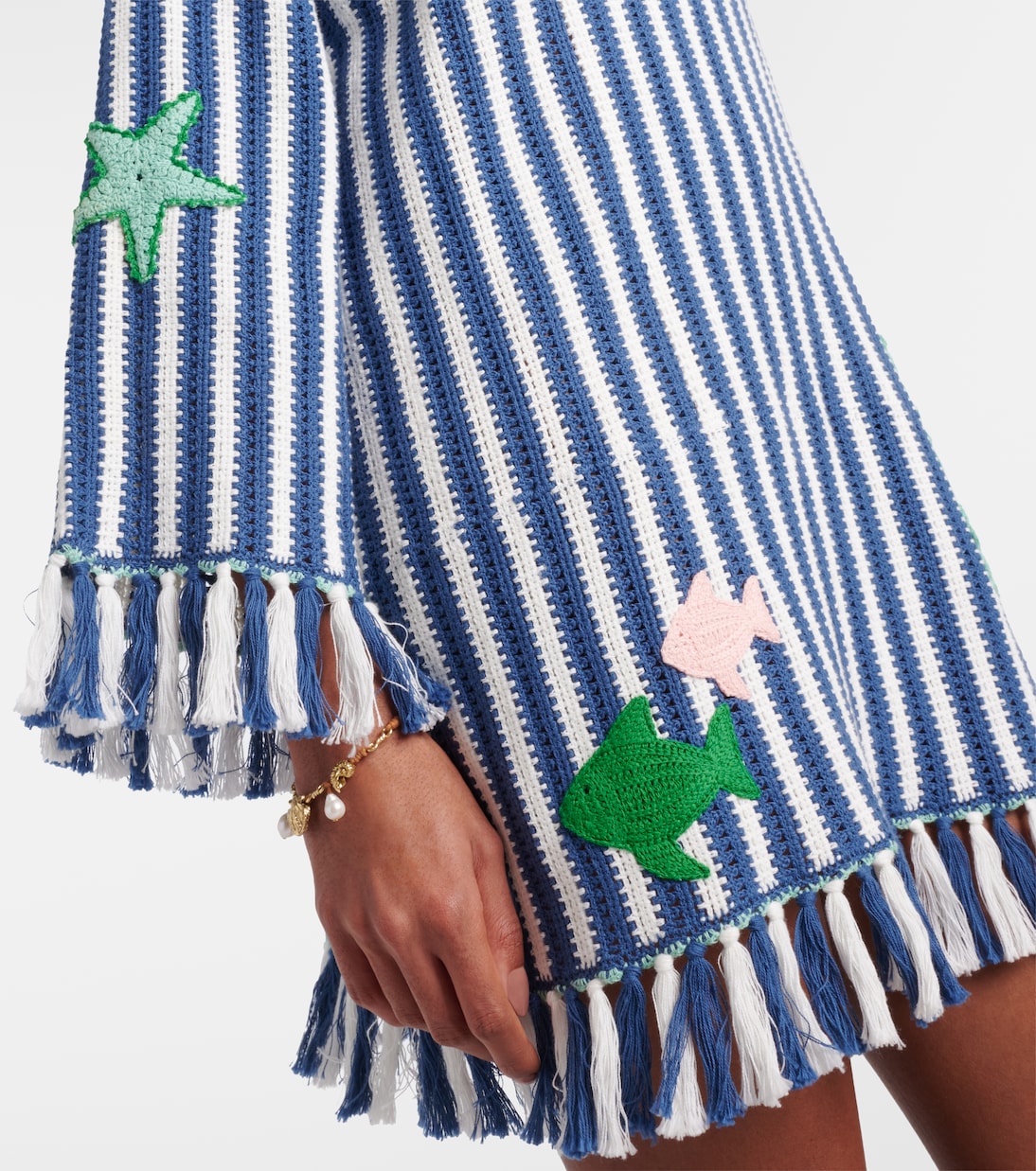 Crochet Striped Cotton Minidress