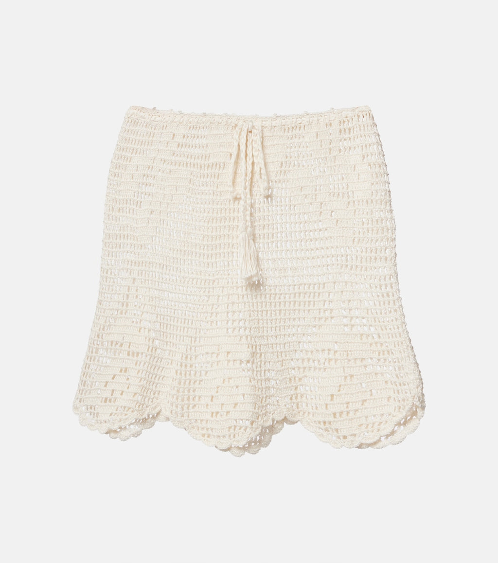 Anna Kosturova Rose Crochet Cotton Miniskirt