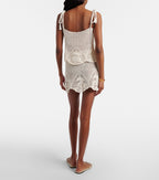 Anna Kosturova Rose Crochet Cotton Miniskirt