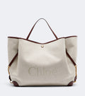 Chloé Clover Leather-Trimmed Canvas Tote Bag