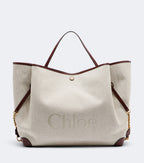 Chloé Clover Leather-Trimmed Canvas Tote Bag
