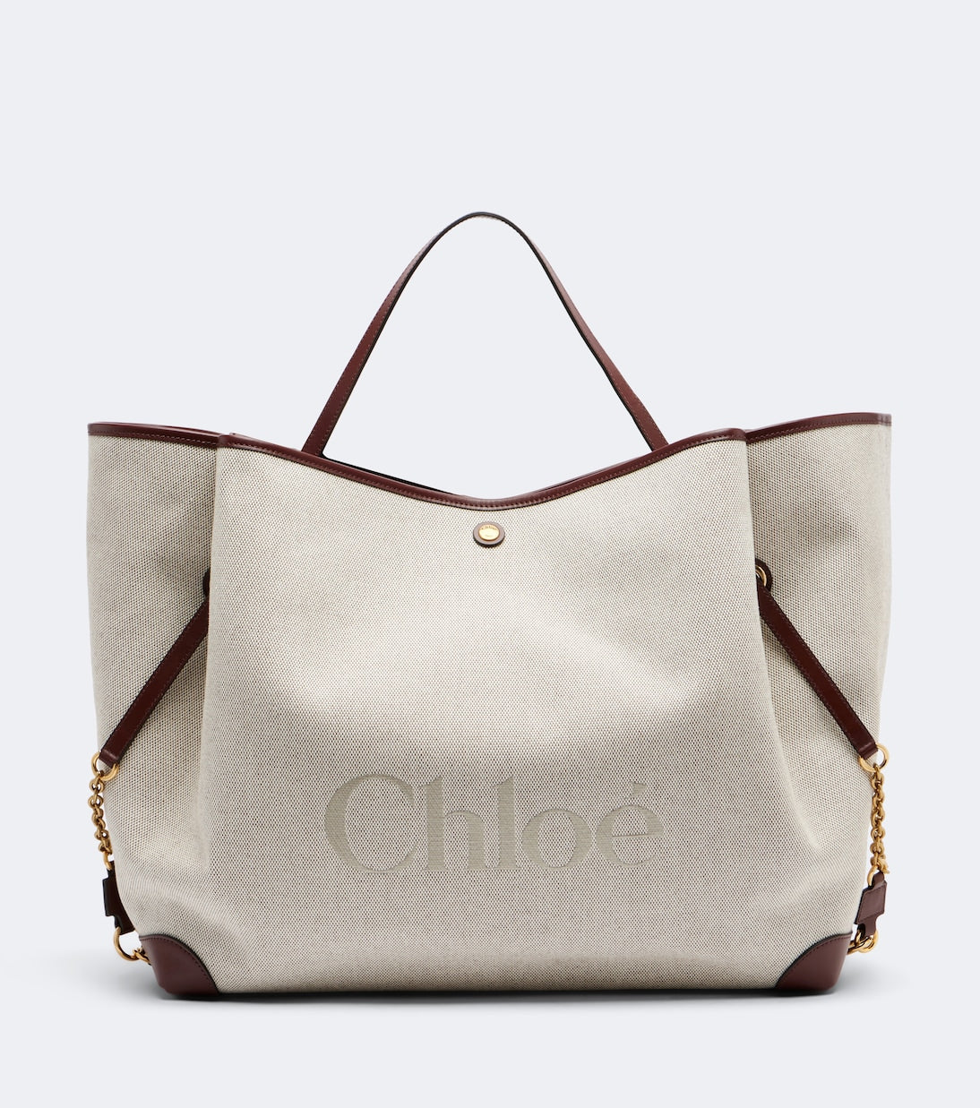 Chloé Clover Leather-Trimmed Canvas Tote Bag