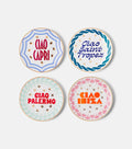 Bitossi Ciao Mondo Set of 4 Porcelain Plates | P01182984
