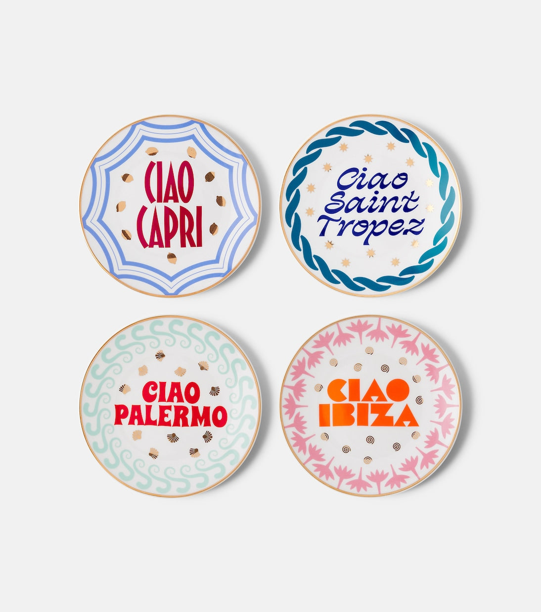 Bitossi Ciao Mondo Set of 4 Porcelain Plates | P01182984