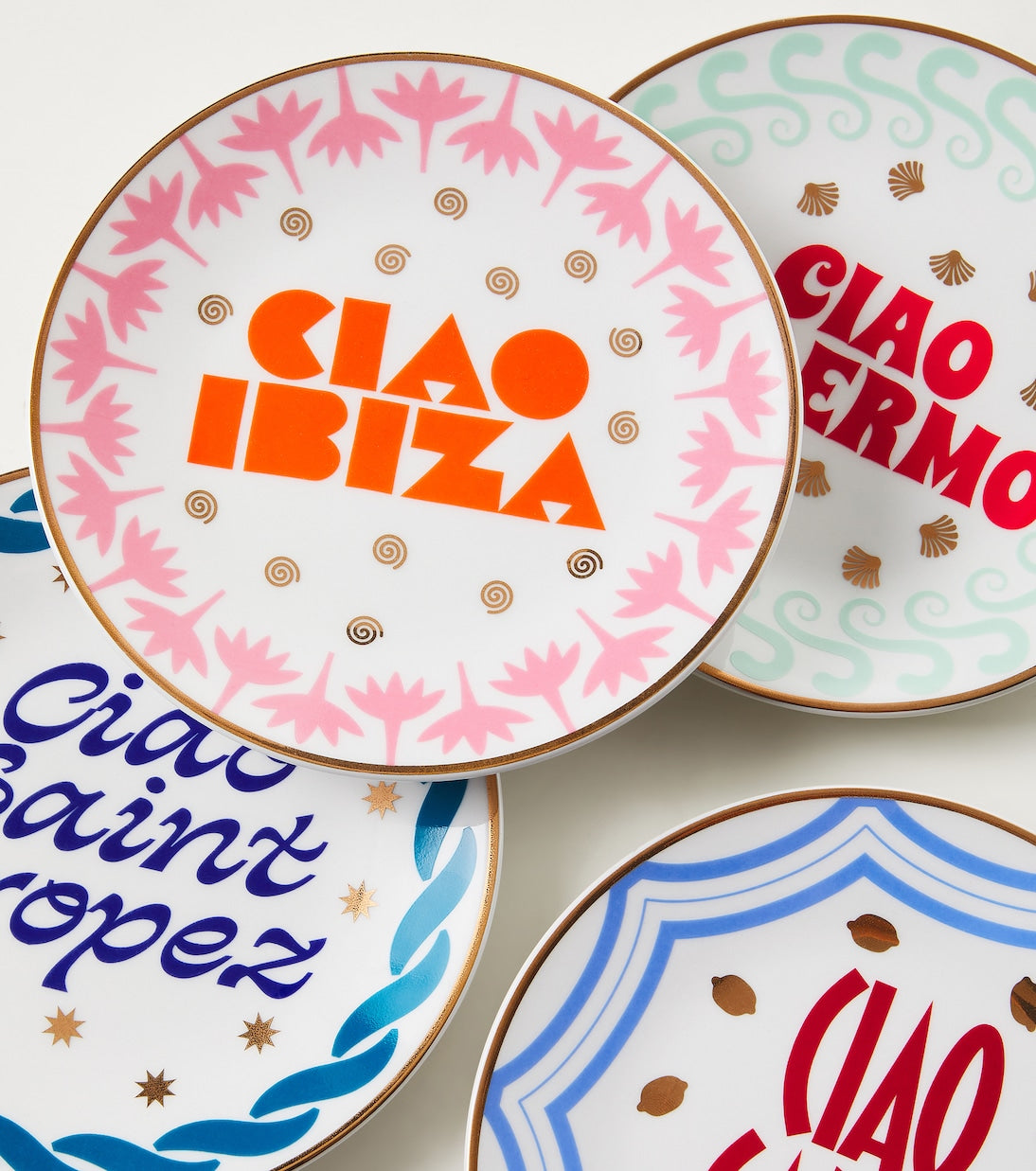 Bitossi Ciao Mondo Set of 4 Porcelain Plates | P01182984