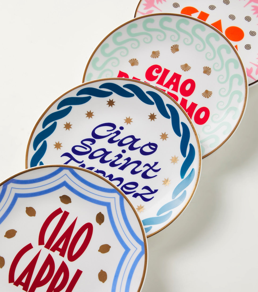 Bitossi Ciao Mondo Set of 4 Porcelain Plates | P01182984
