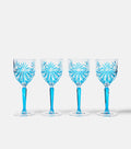 Les Ottomans Set of 4 Crystal Wine Glasses Blue