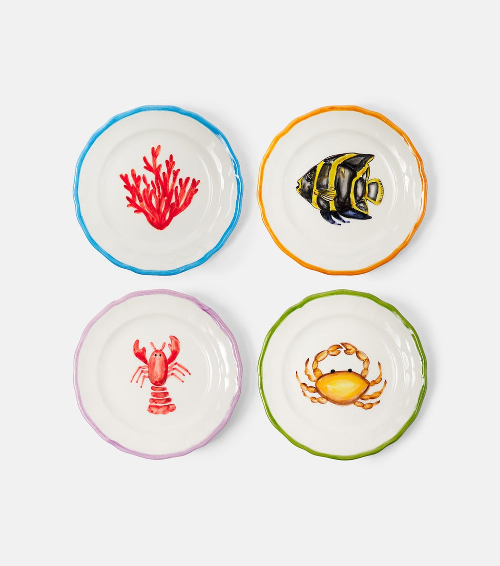 Les-Ottomans Set of 4 Ceramic Dessert Plates