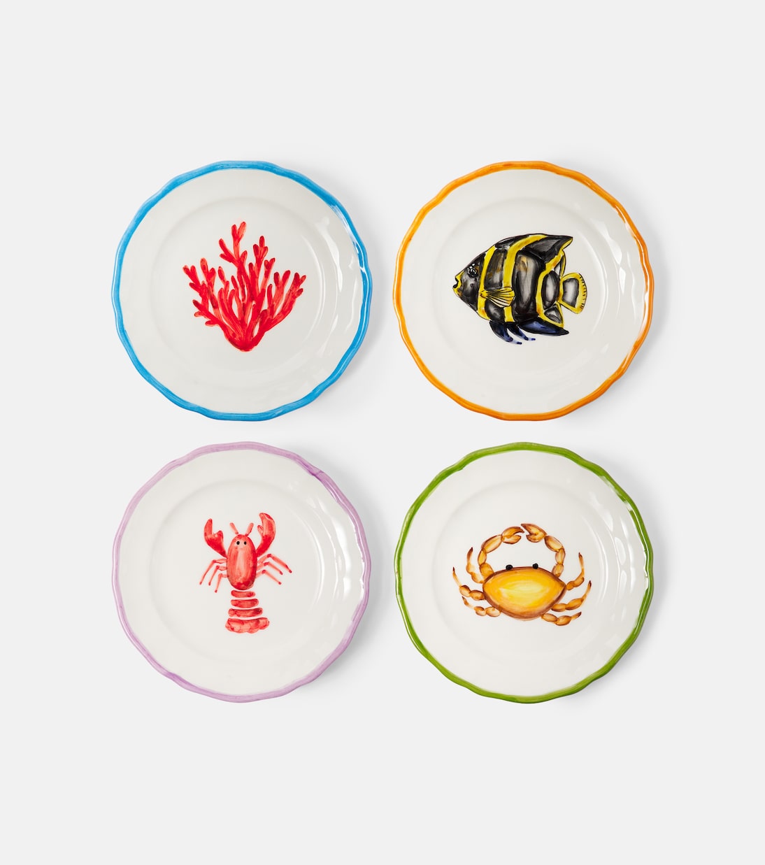 Les-Ottomans Set of 4 Ceramic Dessert Plates