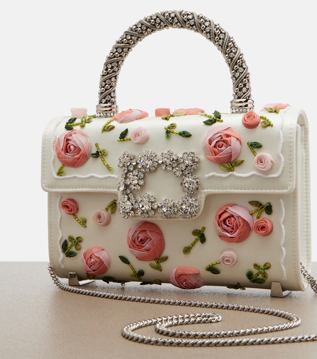 Roger Vivier Jewel Efflorescence Mini Top-Handle Bag