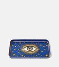 Hand-Painted All Seeing Eye Iron Tray Blue