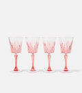 Set of 4 Striped Crystal Wine Glasses
