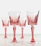 Set of 4 Striped Crystal Wine Glasses