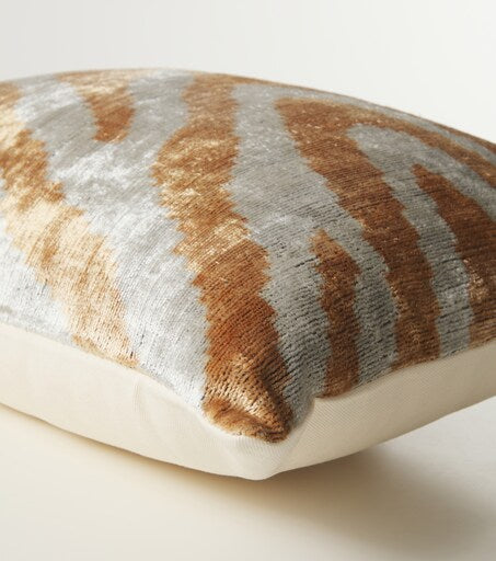 Les-Ottomans Striped Silk Cotton Velvet Cushion