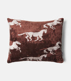 Les-Ottomans Silk and Cotton Velvet Cushion Brown