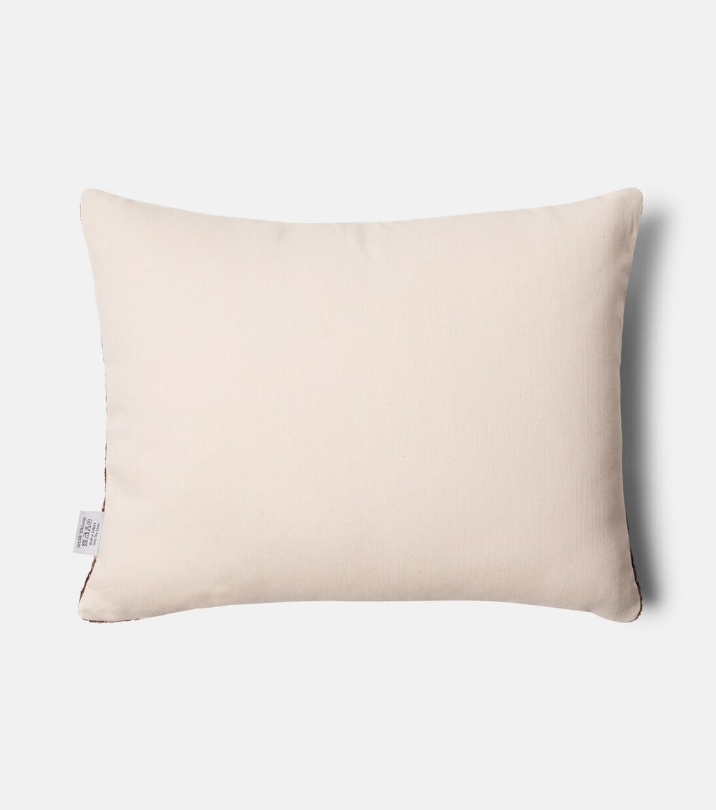 Les-Ottomans Silk and Cotton Velvet Cushion Brown
