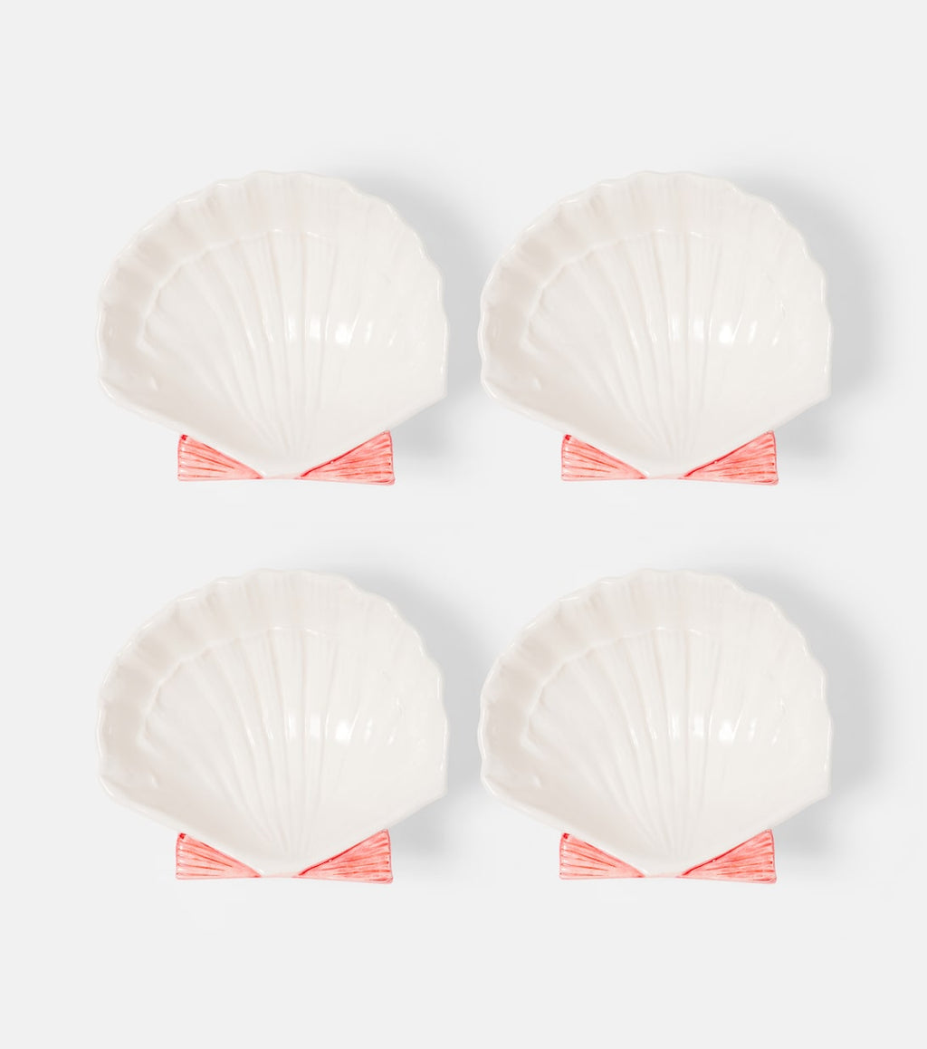 Set of 4 Ceramic Side Plates White