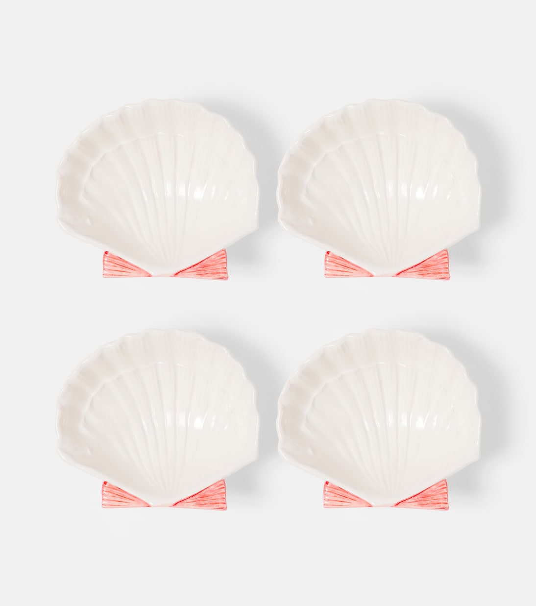 Set of 4 Ceramic Side Plates White