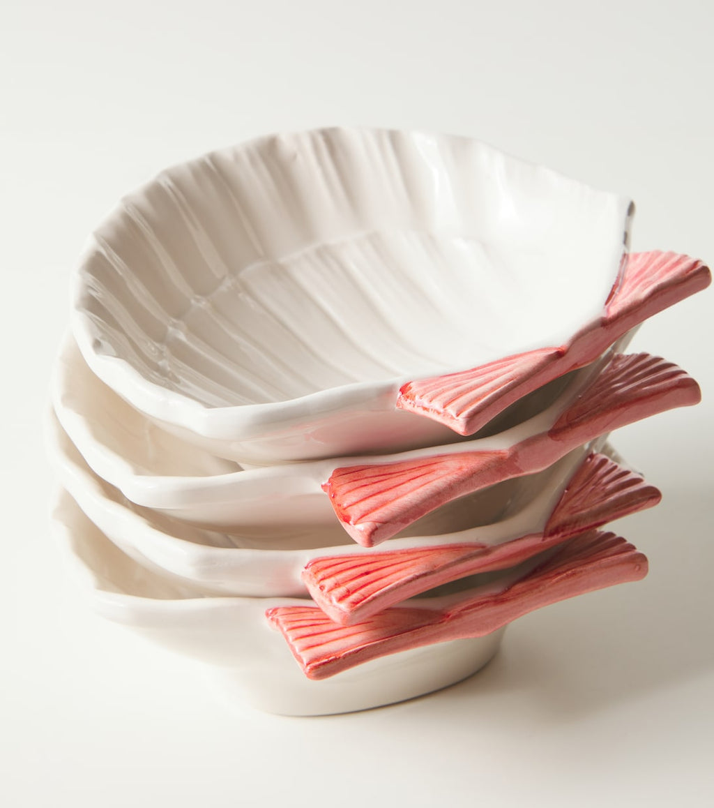 Set of 4 Ceramic Side Plates White