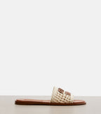 Miu Miu Leather-Trimmed Crochet Slides