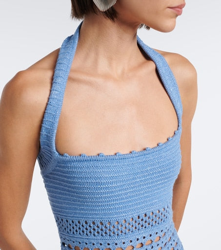 Ronni Cotton-Blend Crochet Minidress