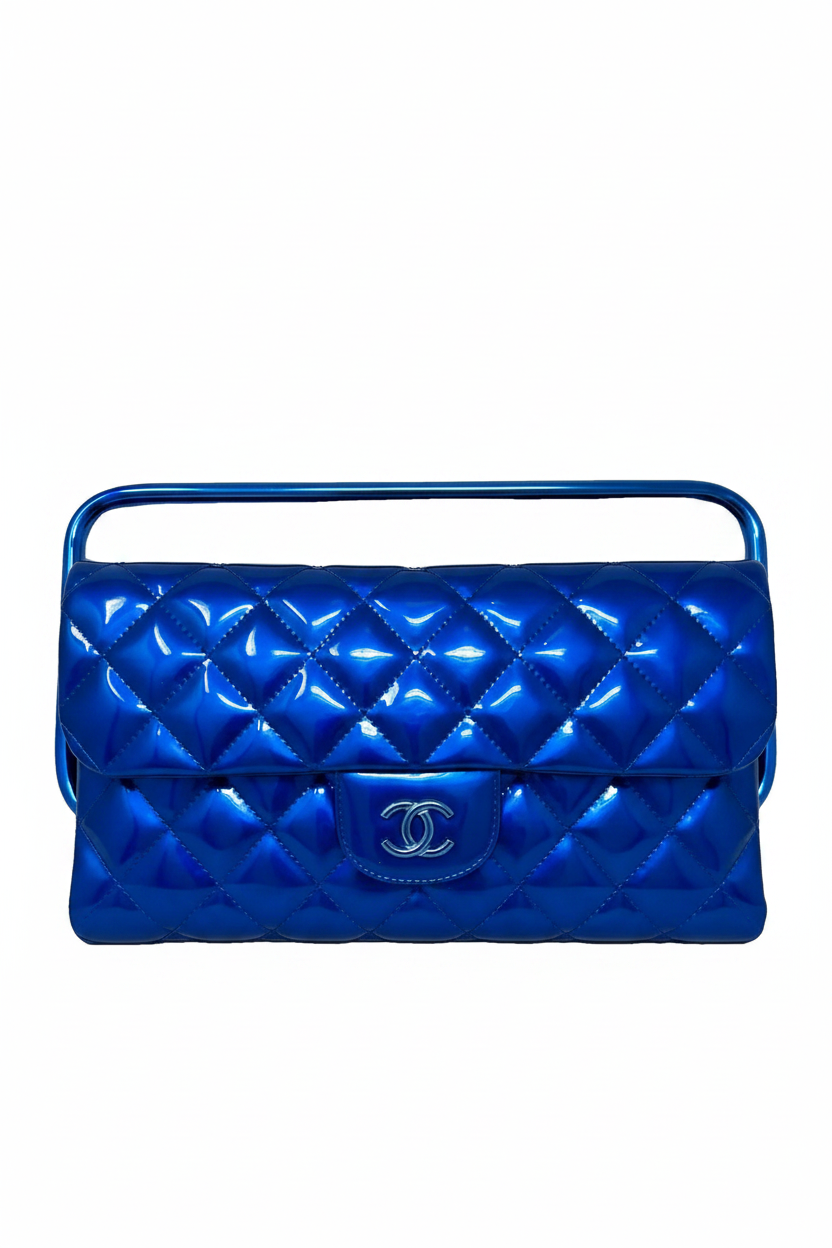 Chanel Blue Metallic Bag – Front