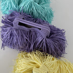 Purple Raffia Tote Bag