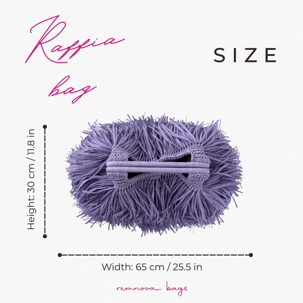 Purple Raffia Tote Bag