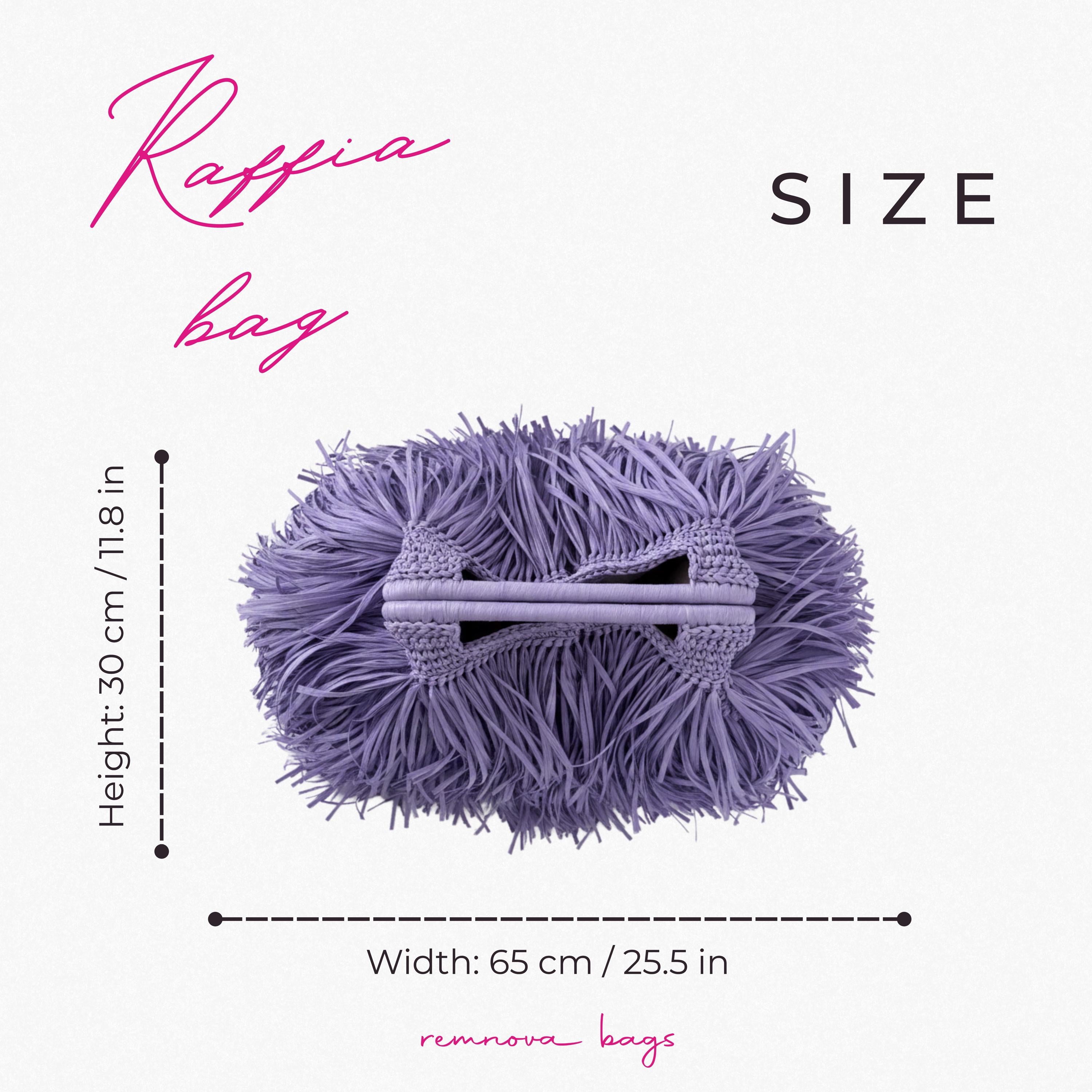 Purple Raffia Tote Bag