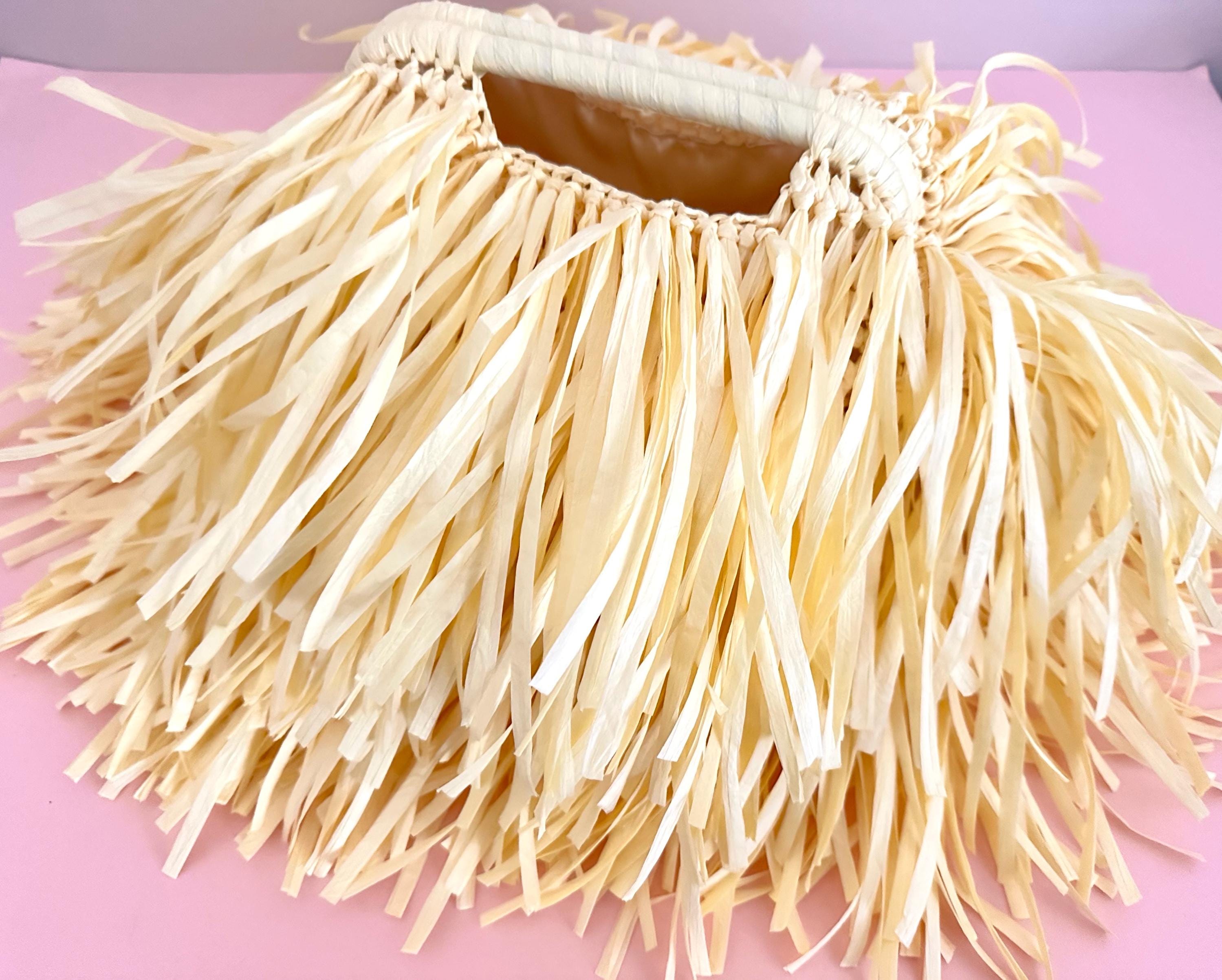 Colorful Fringe Raffia Clutch Bag