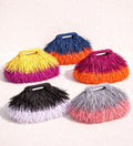 Colorful Fringe Raffia Clutch Bag