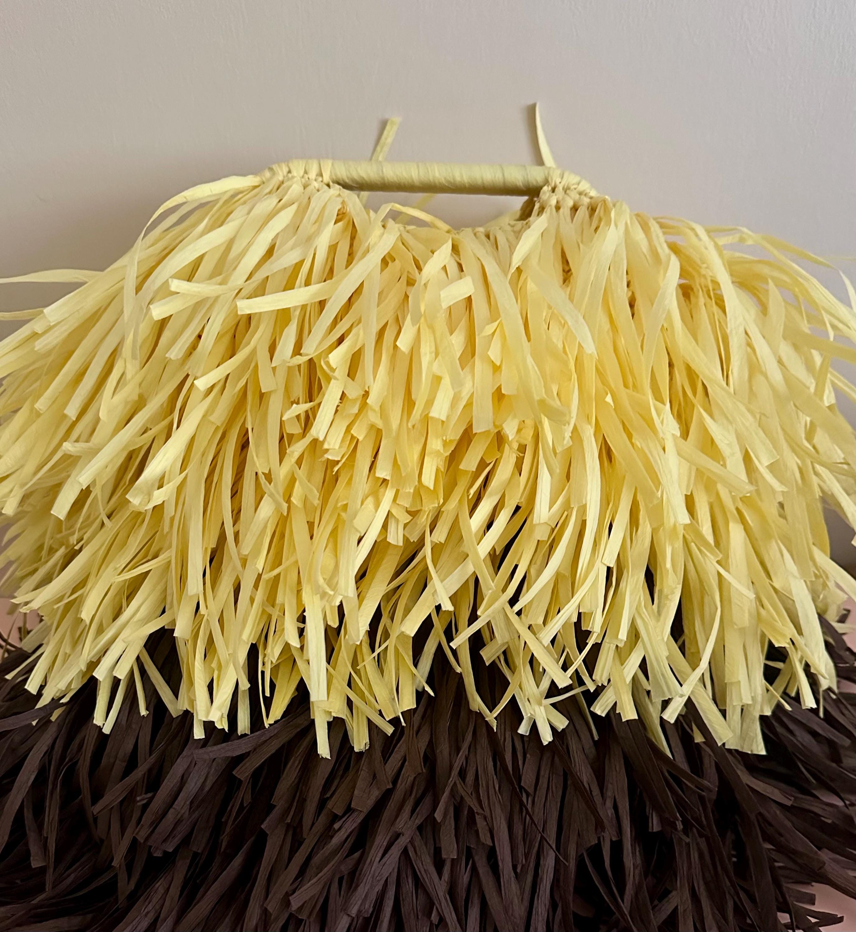Colorful Fringe Raffia Clutch Bag