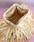 Colorful Fringe Raffia Clutch Bag