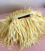 Colorful Fringe Raffia Clutch Bag