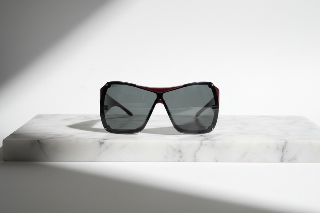 Dior Overshine 1 Shield Sunglasses – Burgundy (SS2005 Archive)