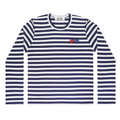 PLAY Comme des Garçons Double Heart Striped Long Sleeve T-Shirt