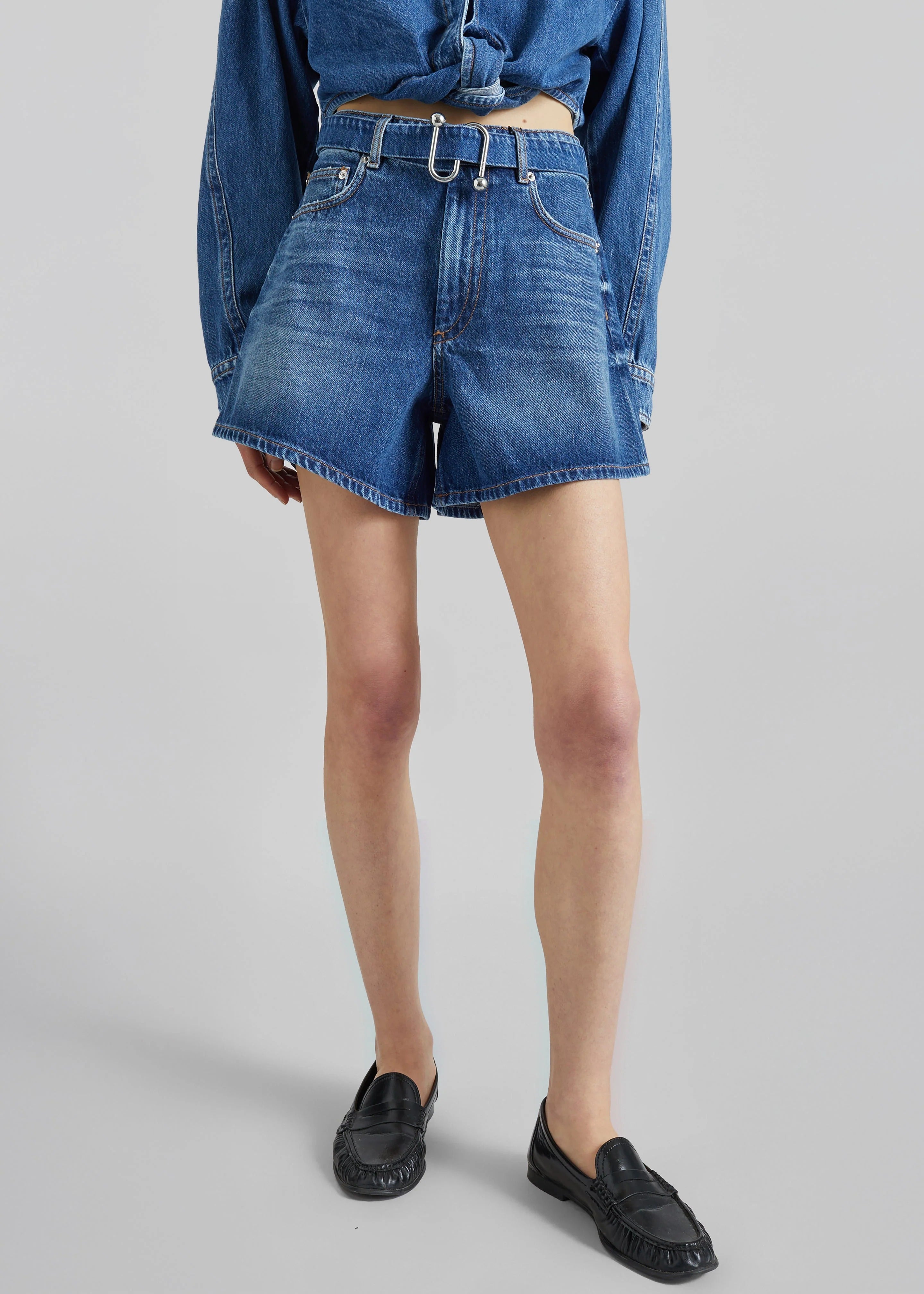 Sportmax Fiesta Denim Shorts Midnight Blue
