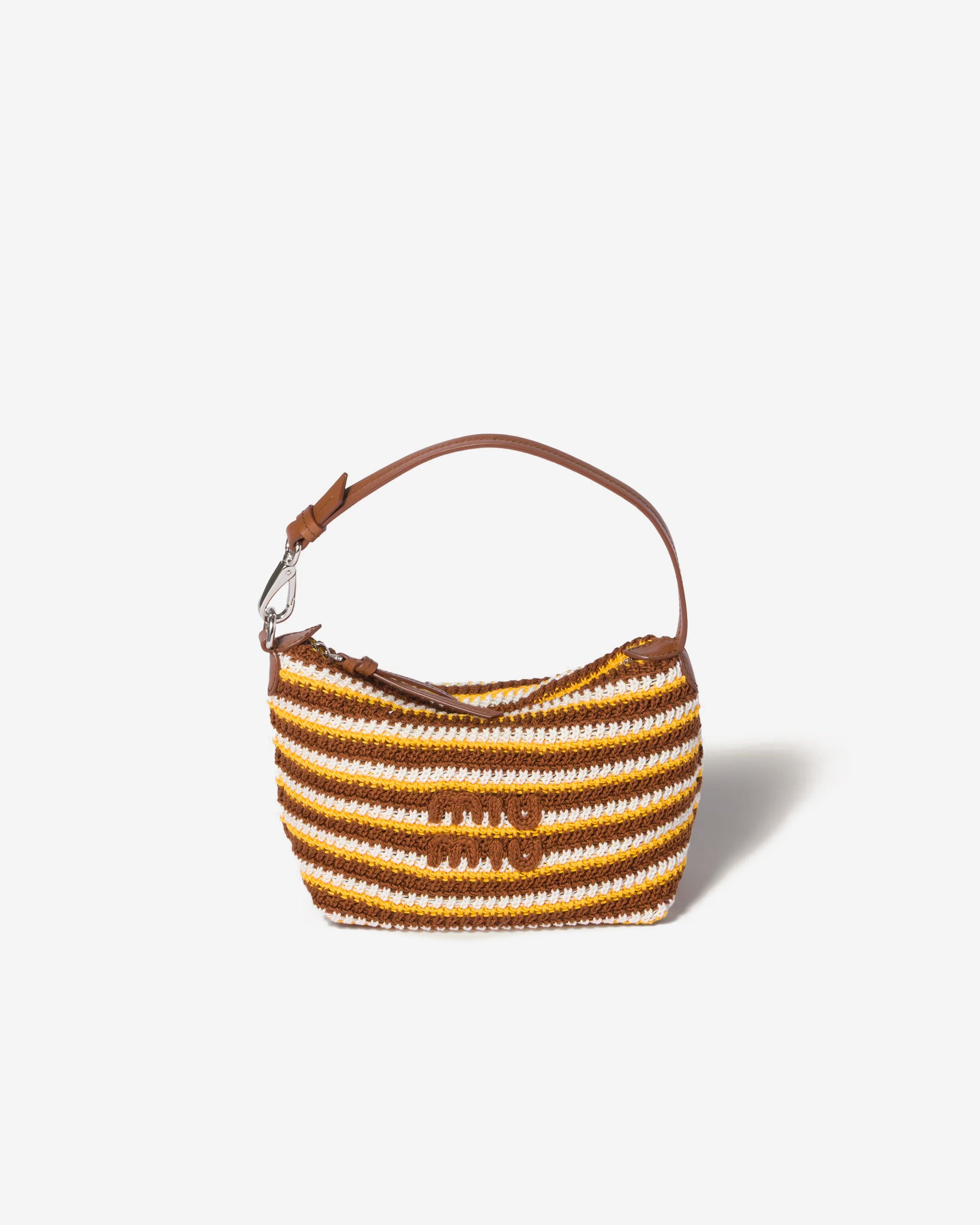 Miu Miu Crochet Pouch Cognac Yellow