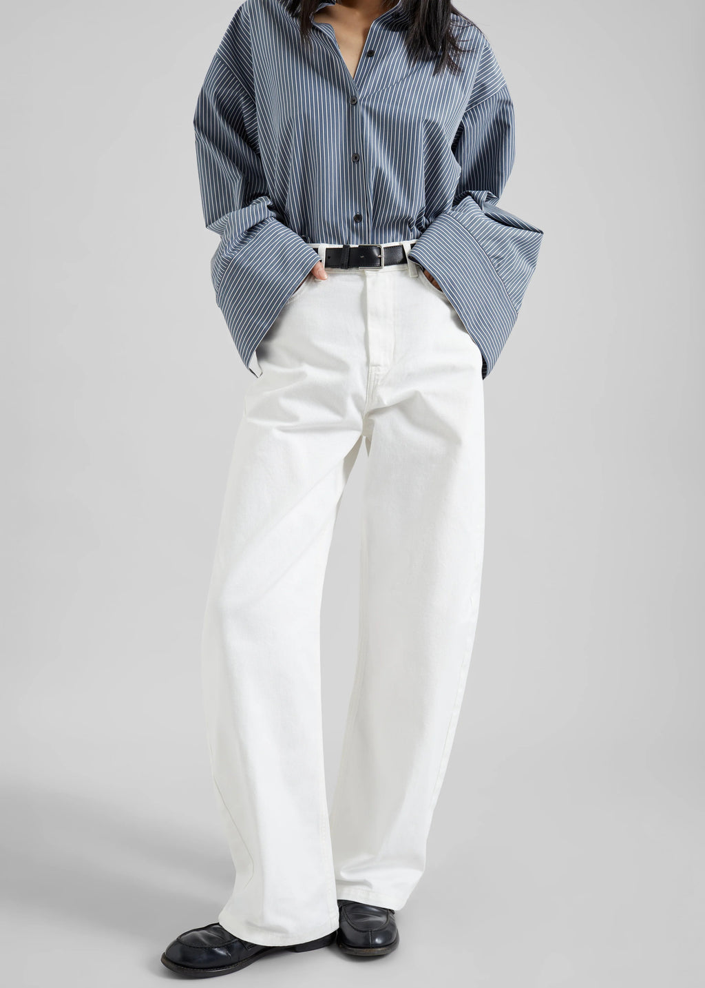 The Frankie Shop Nelton Barrel Leg Jeans White