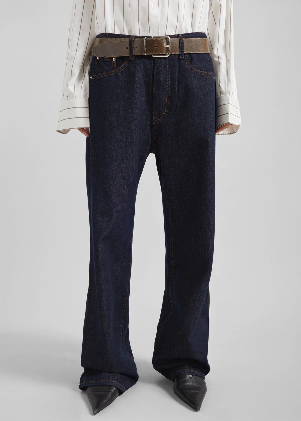 The Frankie Shop Belden Straight Leg Jeans Dark Wash