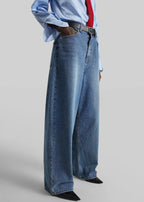 The Frankie Shop Dawson Wide Leg Jeans Medium Wash