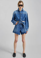 Sportmax Fiesta Denim Shorts Midnight Blue