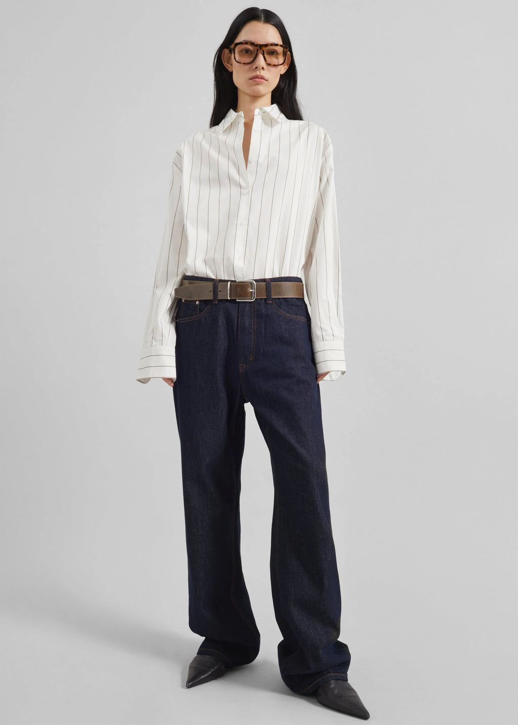 The Frankie Shop Belden Straight Leg Jeans Dark Wash